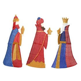 Set of 3 Lighted Three Kings with Gifts Christmas Decorations