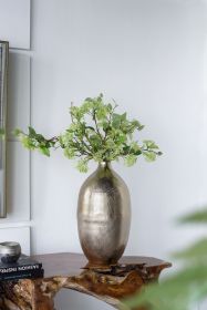 8.5x8.5x18.5" Aluminum Vase, Gold Streaks