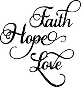 Faith Hope Love 3 Pieces Metal Wall Decor Inspirational Black Letter Sign Wall Art Rustic Vintage Farmhouse Word Metal Sign Family Wall Decor for