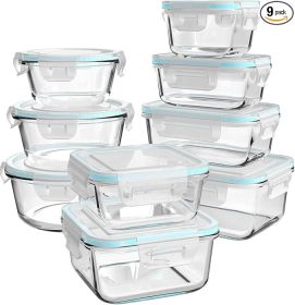 Glass Food Storage Containers with Lids, [18 Piece] Glass Meal Prep Containers, Containers for Food Storage with Lids
