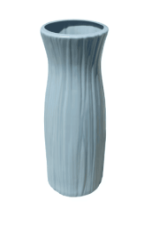 Mainstays Plastic Rib Vase, Placid Blue, Indoor