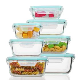 7 Pack Glass Food Storage Containers, Meal Prep, Airtight Bento Boxes with Leak Proof Locking Lids
