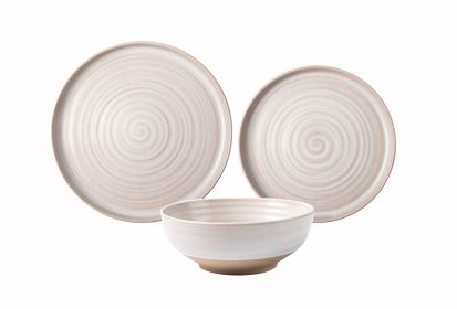 Cream Stoneware 12-Piece Dinnerware Set