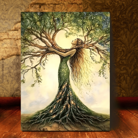 Room Decor 1pc Tree Of Life Canvas Art Print, Wooden Framed Nature-Inspired Wall Decor For Living Room, Bedroom, Office, Cafe - Unique Gift Idea, (Option: 36X24inch)