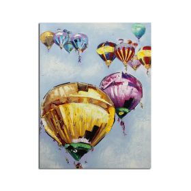 Ha's Art Top Selling Handmade Abstract Oil Painting Wall Art Modern Minimalist Hot Air Balloon Picture Canvas Home Decor For Living Room Bedroom (size: 90x120cm)