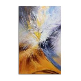 Aestheticism Simple abstract 100% Handmade Oil painting yellow landscape Large Abstract Canvas Art Oil Painting Wall Pictures (size: 60X120cm)