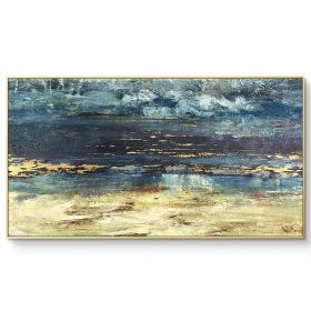 Gold Foil Texture Wall Art Picture 100% Hand Painted Modern Abstract Oil Painting On Canvas For Living Room Home Decor No Frame (size: 60X120cm)